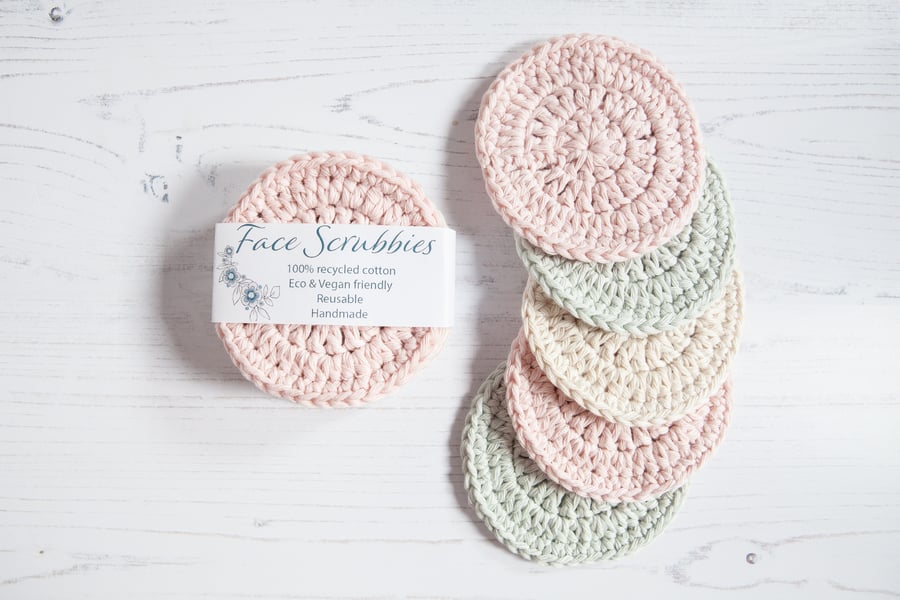 Reusable Face Scrubbies, Eco Friendly cleansing pads - Zero Waste - PASTEL