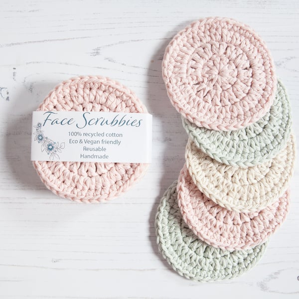 Reusable Face Scrubbies, Eco Friendly cleansing pads - Zero Waste - PASTEL