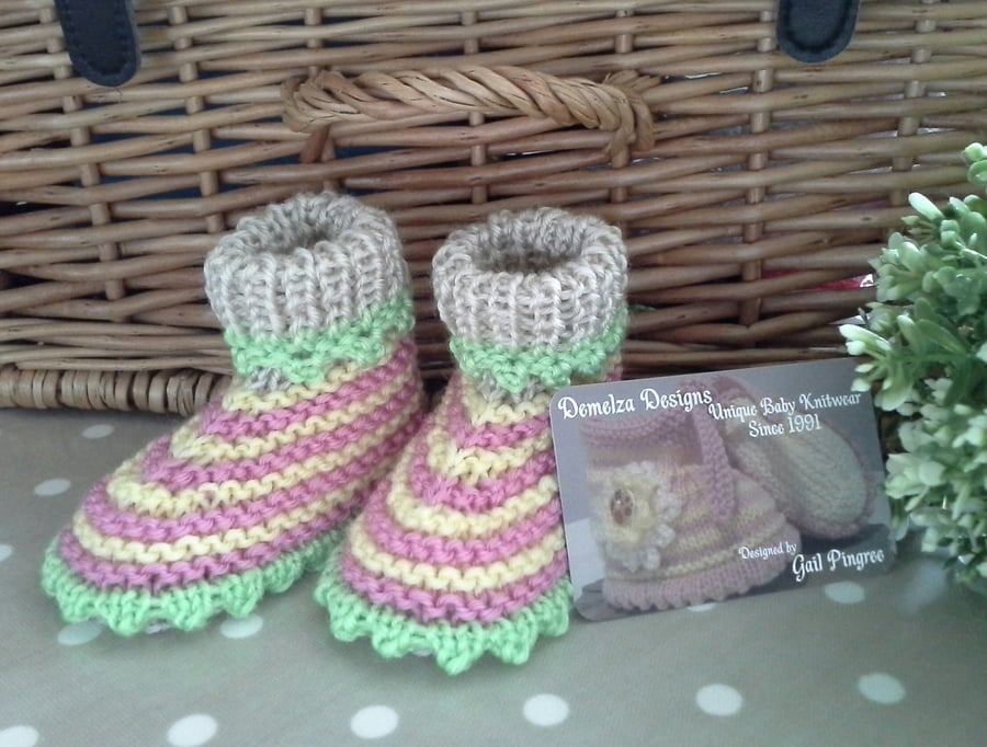 Baby Girl's Colourful Booties 0-6months size