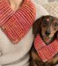 Matching Woman and Dog Snood Set – Handmade Coral Crochet Cowls - Image 1