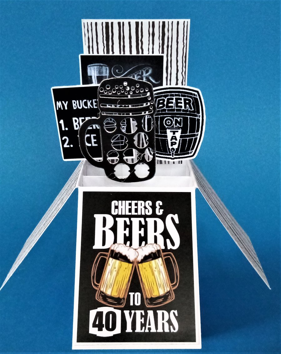 Men's 40th Birthday Card with Beer