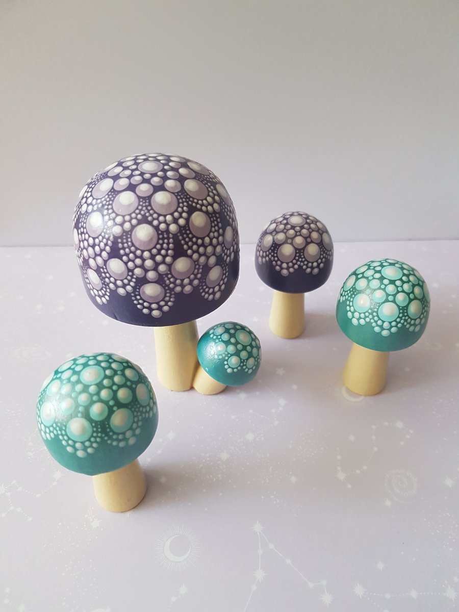 Decorative Wooden Mushrooms