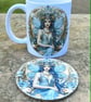 Blue Fairy Mug & Matching Coaster Gift Set – Fantasy Fairy Design