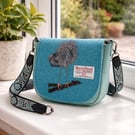 The Heron Bag in Harris Tweed and Cork