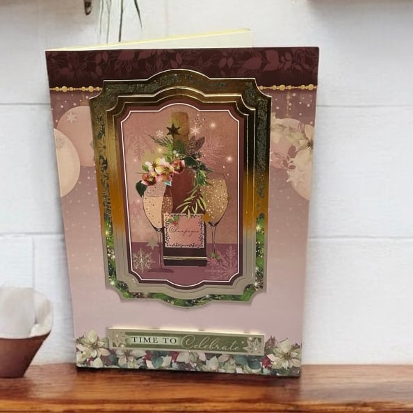 Luxury Champagne Christmas card.