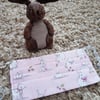 Adult face covering – pink rabbit print material