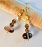 Smoky Quartz Earrings With Yellow Swarovski Crystals - Handmade In Devon - Image 3