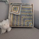 Stunning Crocheted Baby Blanket in Beautiful Colours, Boy and Girl