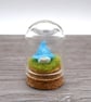small glass blue gnome keepsake figure