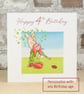 Birthday AGE Card Ladybird Fairy - Personalised with any Birthday age - Image 1
