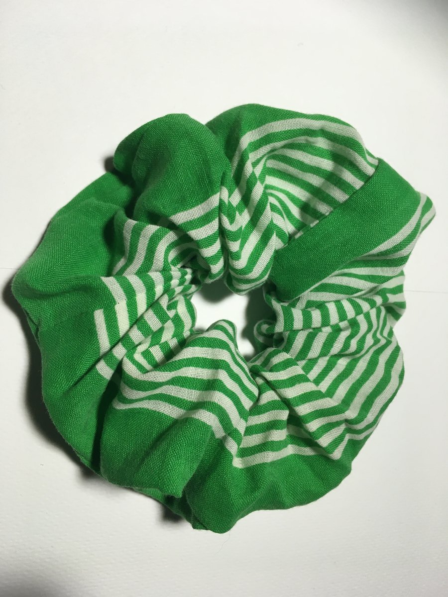 Scrunchie made from repurposed vintage scarves 