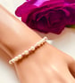 Girls Swarovski Crystal Pearl Bracelet - Powder Rose