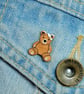 Get Well Soon Gift, Handmade Tiny Sore Head Teddy Bear Pin, Small Hospital Gift - Image 3