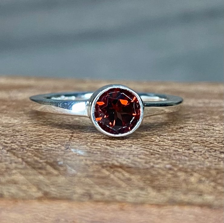 Square cheap garnet ring