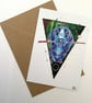 Space Dawg Blue Dachshund A6 Print Postcard & Kraft Brown Envelope - 'Balance' - Image 3