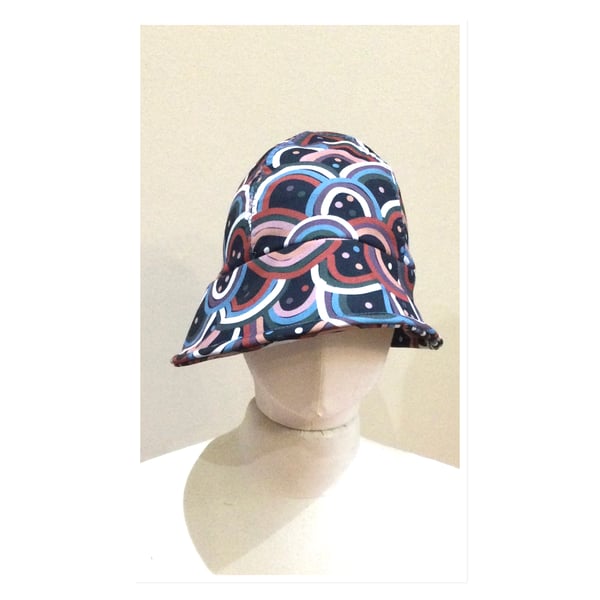 Rain Hat Navy Rainbows Soft Shell