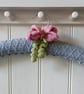 Coat hanger clothes hanger - silver grey with tulips.  - Image 1
