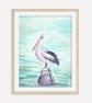 Australian Pelican Art Print, Pelican Wall Art, Australian Wildlife Bird Decor