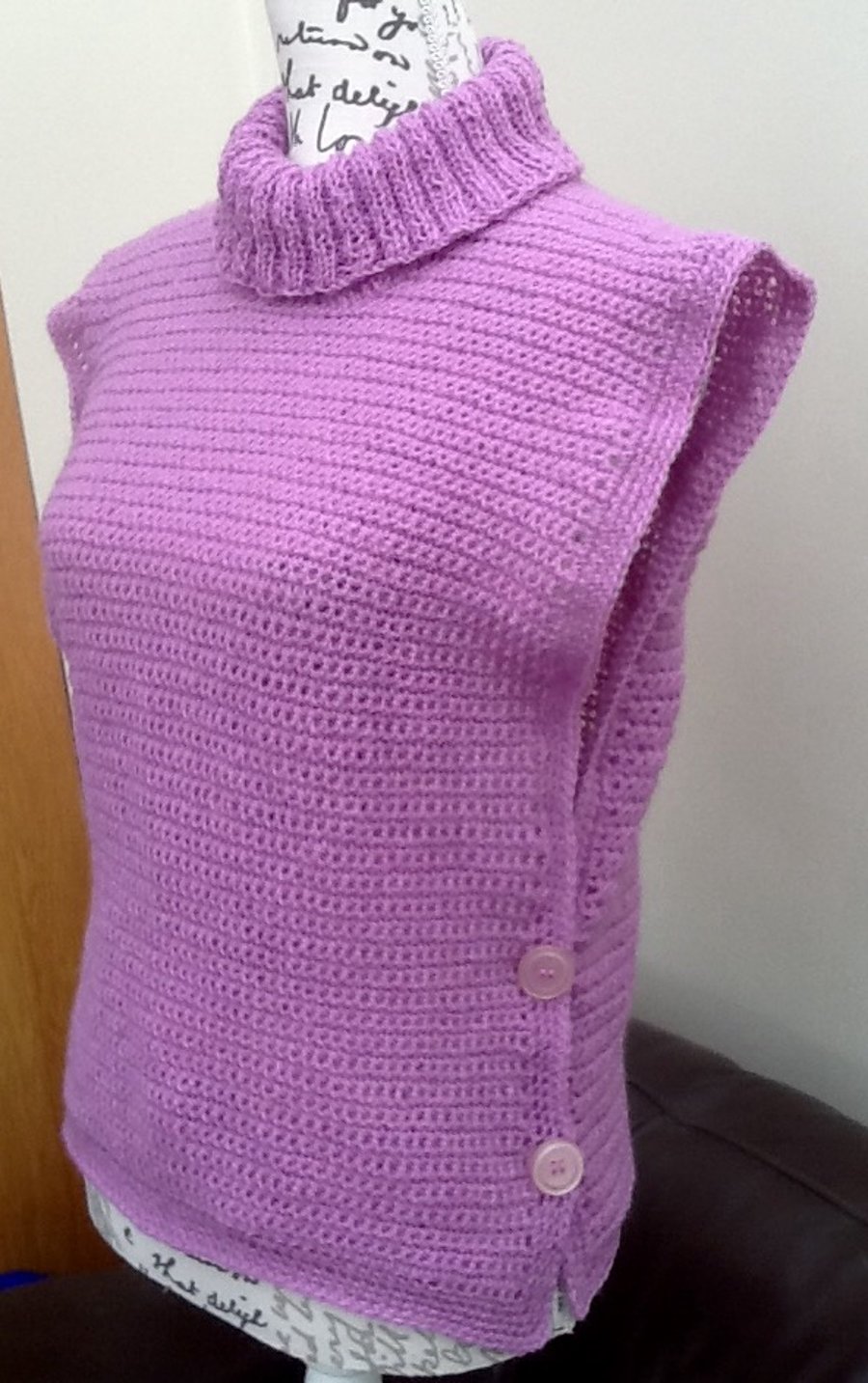 Lilac Polo Poncho! Crocheted & Knitted Ladies Pocho, Denys Brunton Designer Yarn