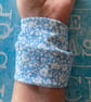 Blue fabric bracelet, wrist covering for work, floral tattoo wrist cover up - Image 6