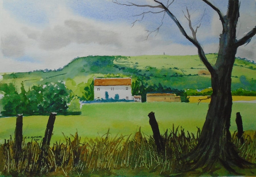 Farm in Easby (PURE ORIGINAL WATERCOLOUR) 