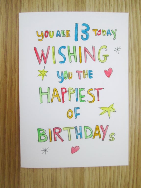 Customizable Child Birthday Card. Original Painting