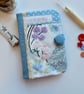 SOLD Sewing needle case reclaimed embroidery and blue patchwork - Image 8