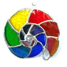 Ammonite Stained Glass Suncatcher Rainbow 051