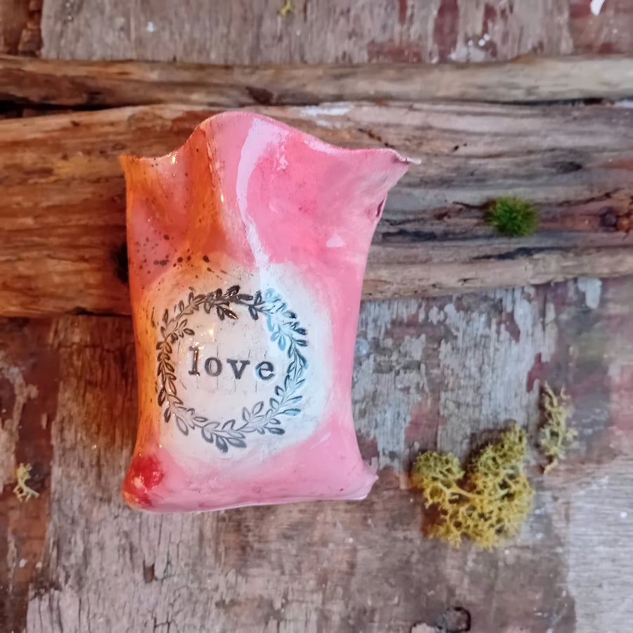 Rustic sack plant pot vase- pink personalisable sweary