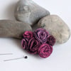 Small vintage inspired felted flowers brooch in shades of dusky pinks
