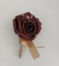 Burgundy rose buttonholes autumn coulours  - Image 3