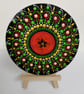 Hand painted 'poppy flower' mandala coaster - Image 1