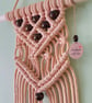 Peach Macrame Wall Hanging - Small Boho Wall Decor - Handmade Cotton Wall Art. - Image 3