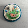Hand Embroidered Little Bird Brooch