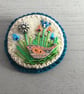 Hand Embroidered Little Bird Brooch - Image 1