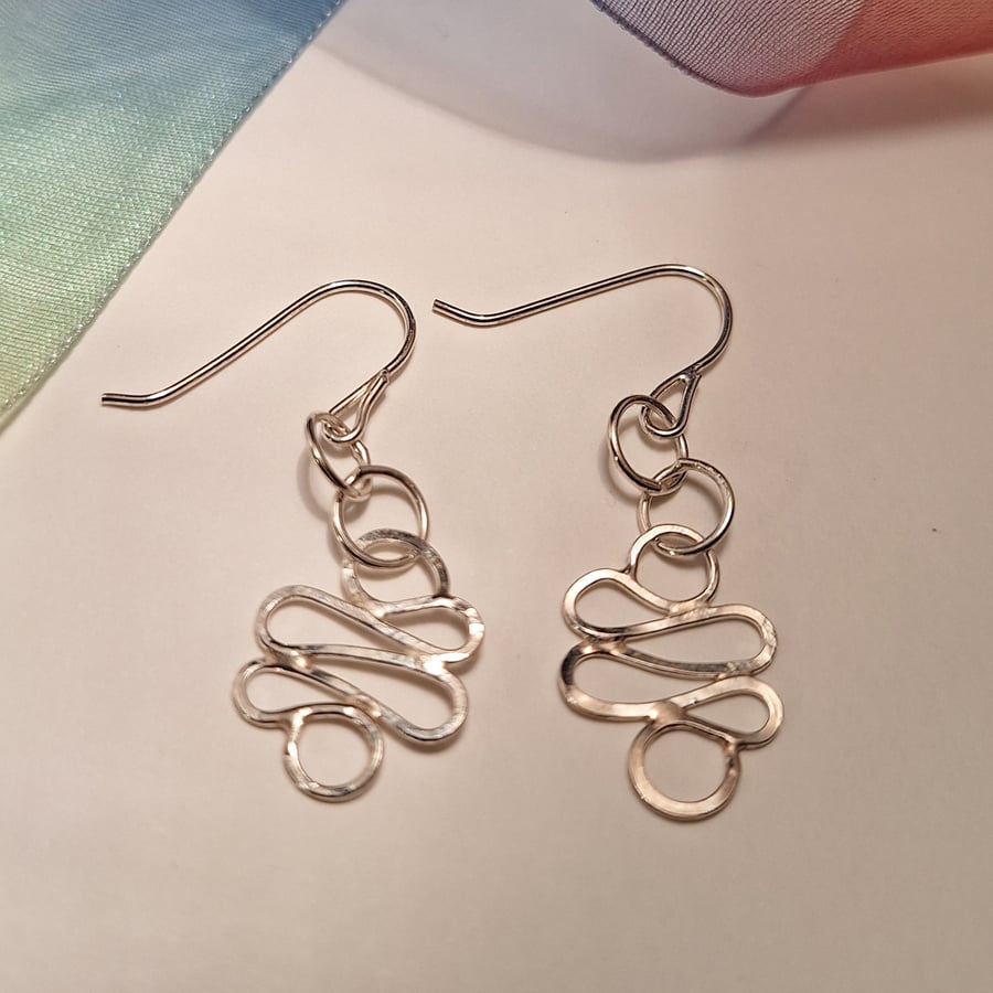 Wiggly Silver Earrings