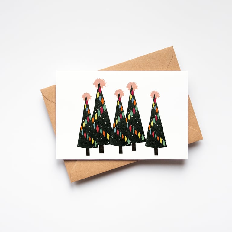Christmas Tree Greeting Card - Christmas Forest