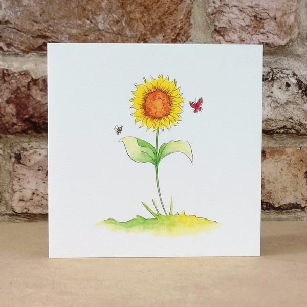 Blank Card Sunflower Garden Eco Friendly