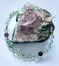 Handmade Fluorite Bracelet - Sterling Silver Rose Toggle Clasp - Image 2