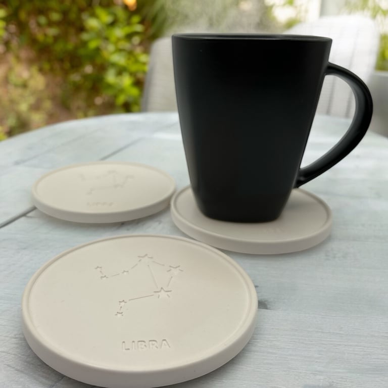 Libra Star Sign Drinks Coaster - Sign of the Zodiac Birthday Gift