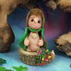 Tiny Woodland Earth Troll 'Conn' 2" OOAK Sculpt by Ann Galvin