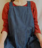 Denim Split Leg Pottery Apron, Asymmetric Bib, Crossback Design 4:6 - Image 3
