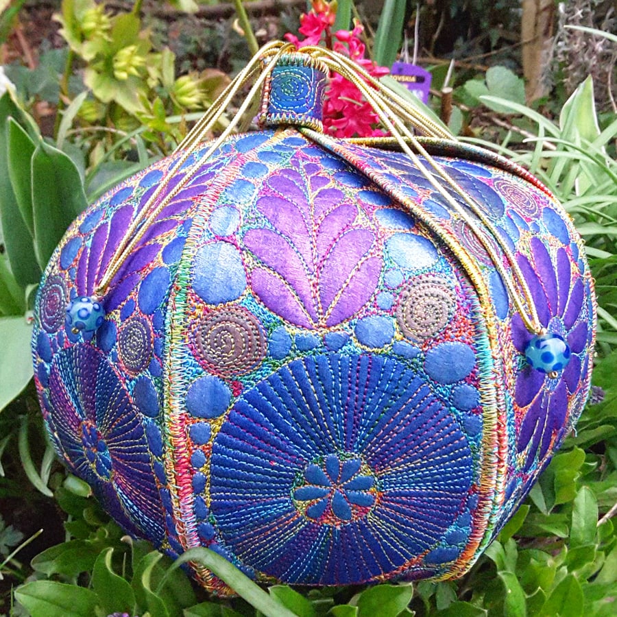 Large Textile Pod in Silks and Cottons