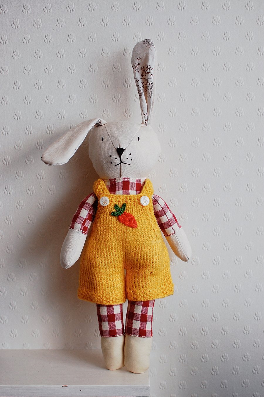 Bunny Handmade Doll, Easter bunny, Plush Bunny, Stuffed Animal, Cloth Doll,Bunny