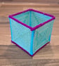 Medium container for office items - green, blue, purple mix - Image 1