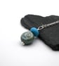 blue ceramic rose pendant necklace - Image 2