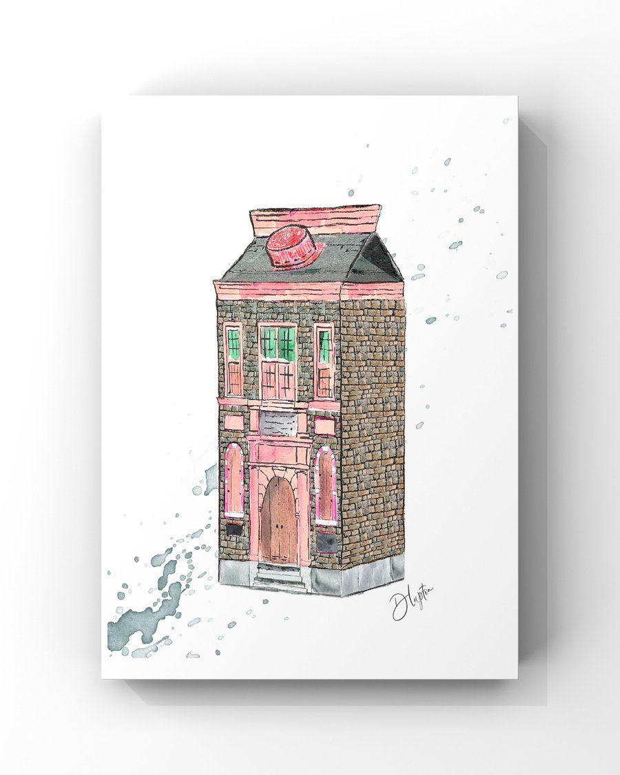 Watercolour Signed Art Print - Stone House Carton