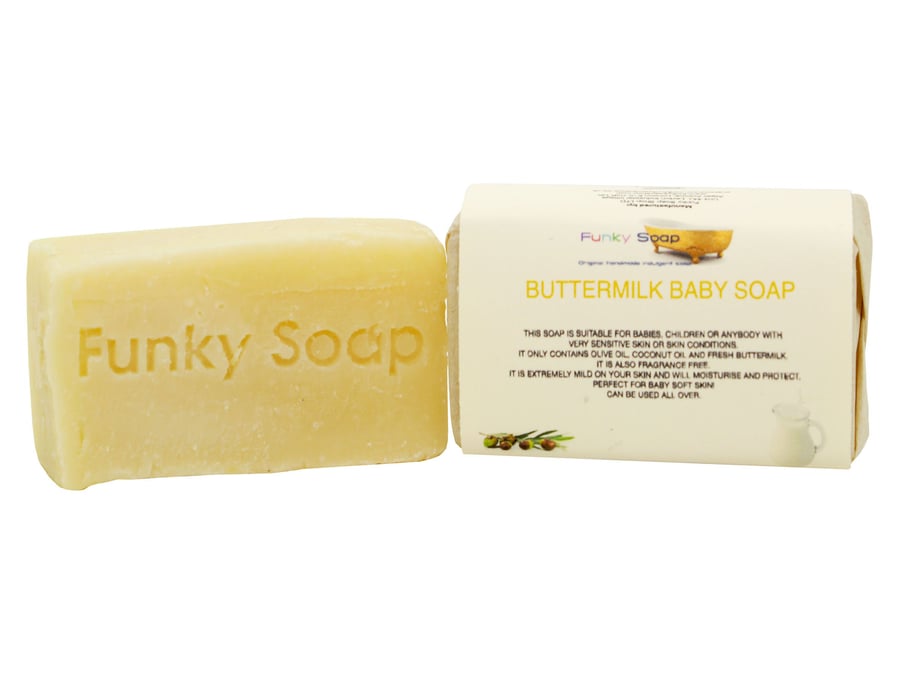 1 piece Buttermilk Baby Soap 100% Natural Handmade Fragrance Free 65g