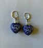 Denim Blue Rustic heart Earrings - Image 2