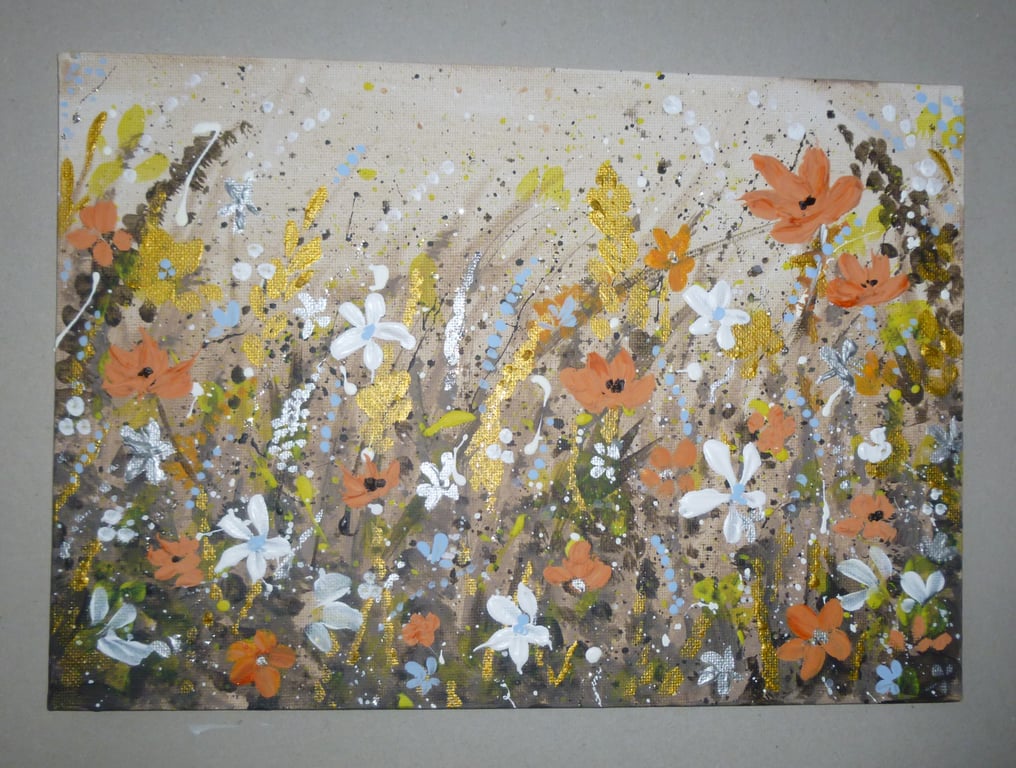 original art floral acrylic painting ( ref FA 302  B1 )